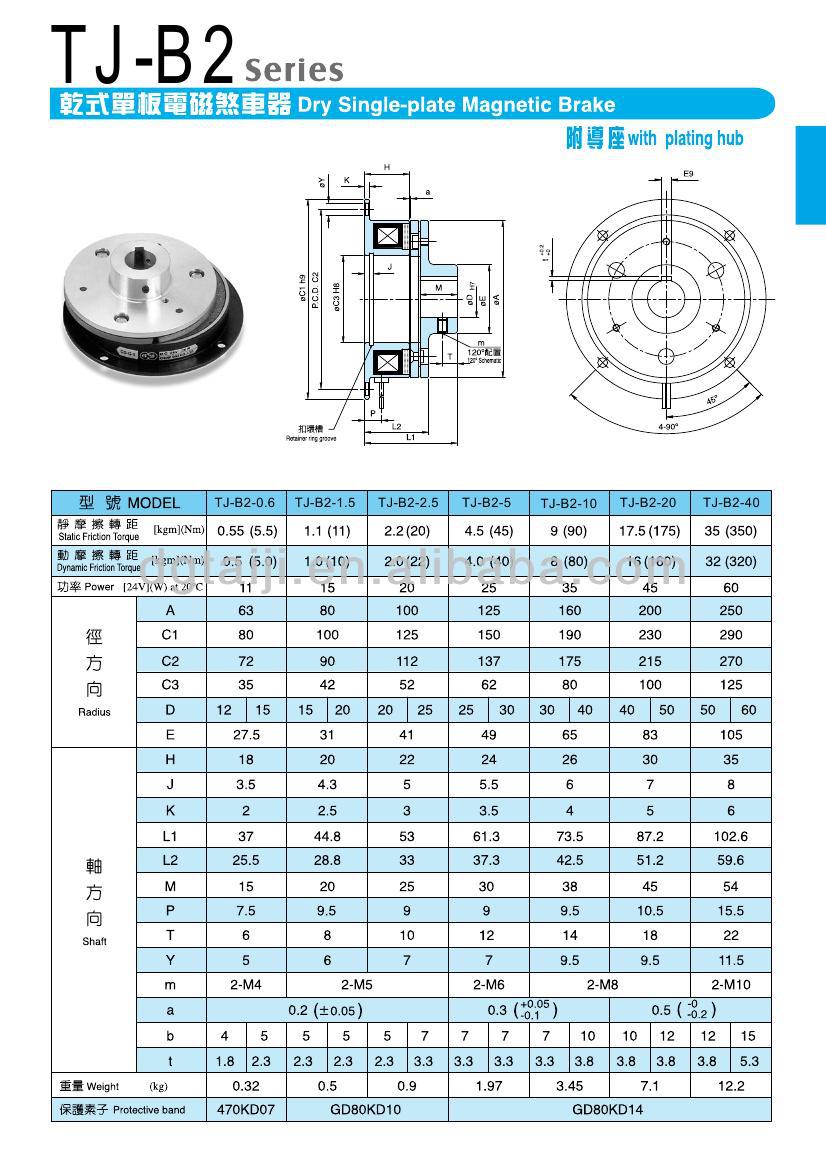中国oemクラッチtj-b2/製造元から直接販売の電気ブレーキディスクブレーキ/電磁ブレーキと24vguidway5kg55nm問屋・仕入れ・卸・卸売り