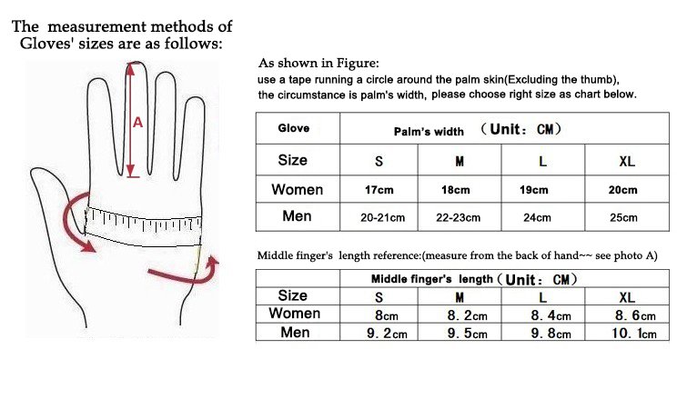 Leather Glove Size Chart