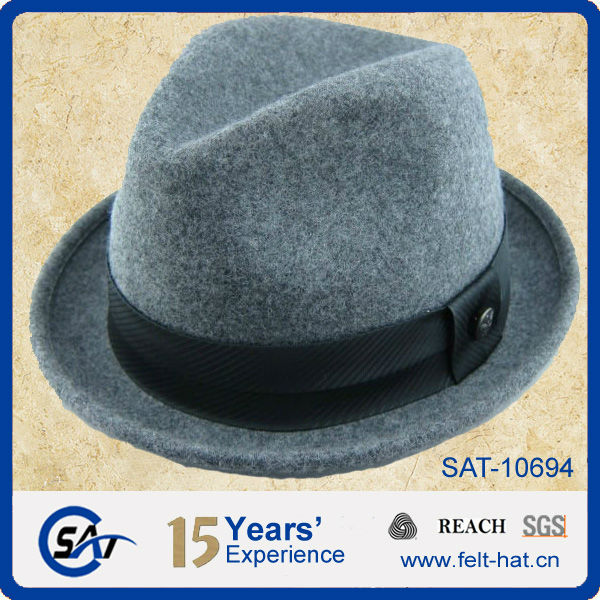 メンズフォーマルハット2014年、 100％をウールはドレスフェルト帽子、 フェドーラ帽、 青いドレス帽子問屋・仕入れ・卸・卸売り