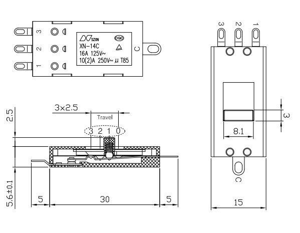 スライドスイッチspdtオンオフt853位置on-off-on2極smdミニＰＯＷＥＲＰＣＢセレクトスイッチ問屋・仕入れ・卸・卸売り