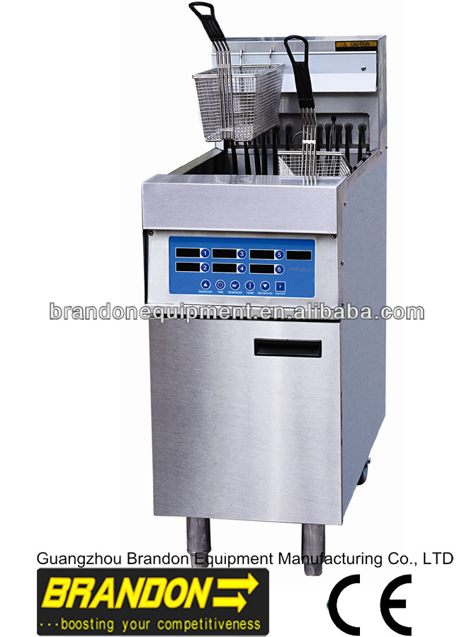Brandon deep fat electrical fryer with latch lock ball-type drain valve