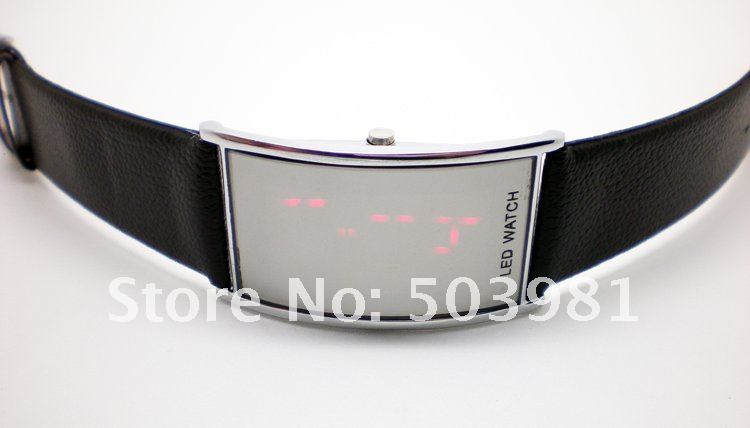 Free shipping wholesale New Hot Sell LED Digital sport watch,black leather watch BMN001