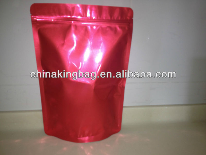 CMYK printed resealable stand up bag with square bottom gusset