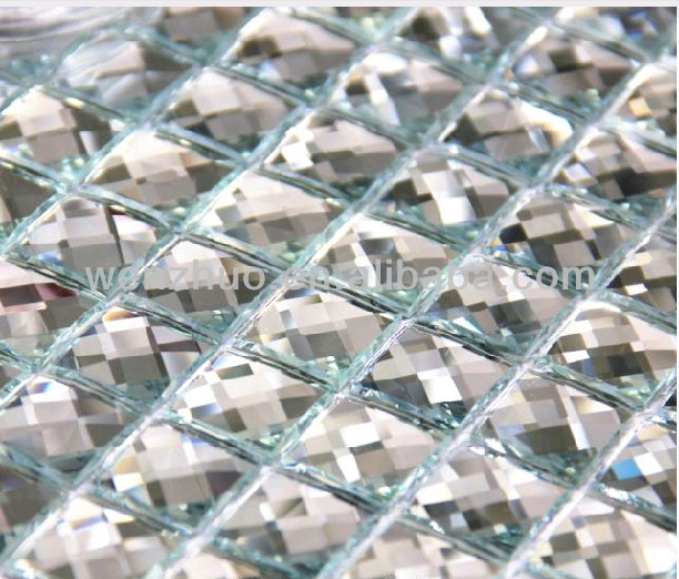 光沢のあるダイヤモンドガラスクリスタルモザイクタイル/防水モザイク問屋・仕入れ・卸・卸売り