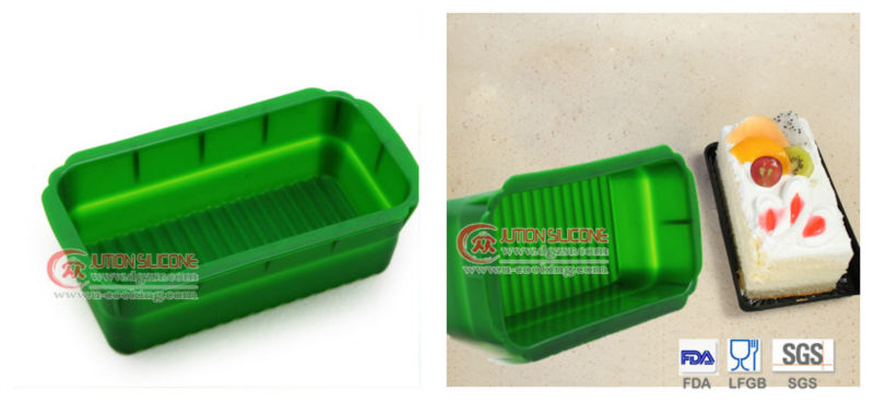Large Green Square Practical Silicon Molds For Cake Decorating