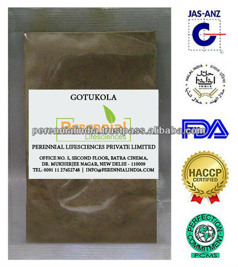 Gotu Kola Extract / GMP Centella Asiatica 50% Asiaticosides HPLC / Halal Centella Asiatica Extract