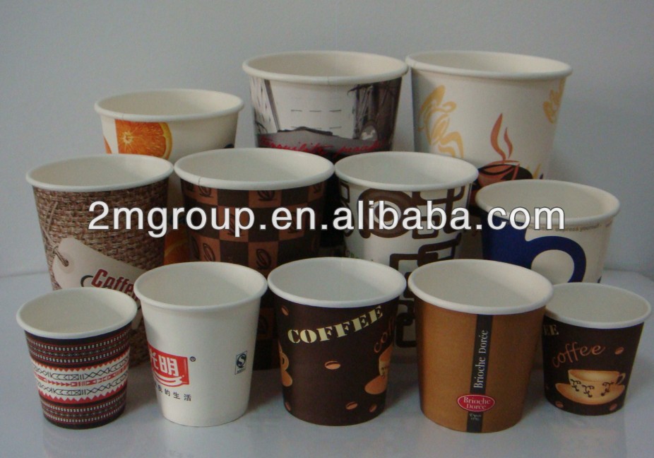 単一の壁カスタム印刷された紙のコーヒーカップ蓋付( moq10000units)問屋・仕入れ・卸・卸売り