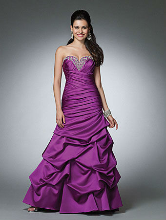 Robe de bal mauve longue