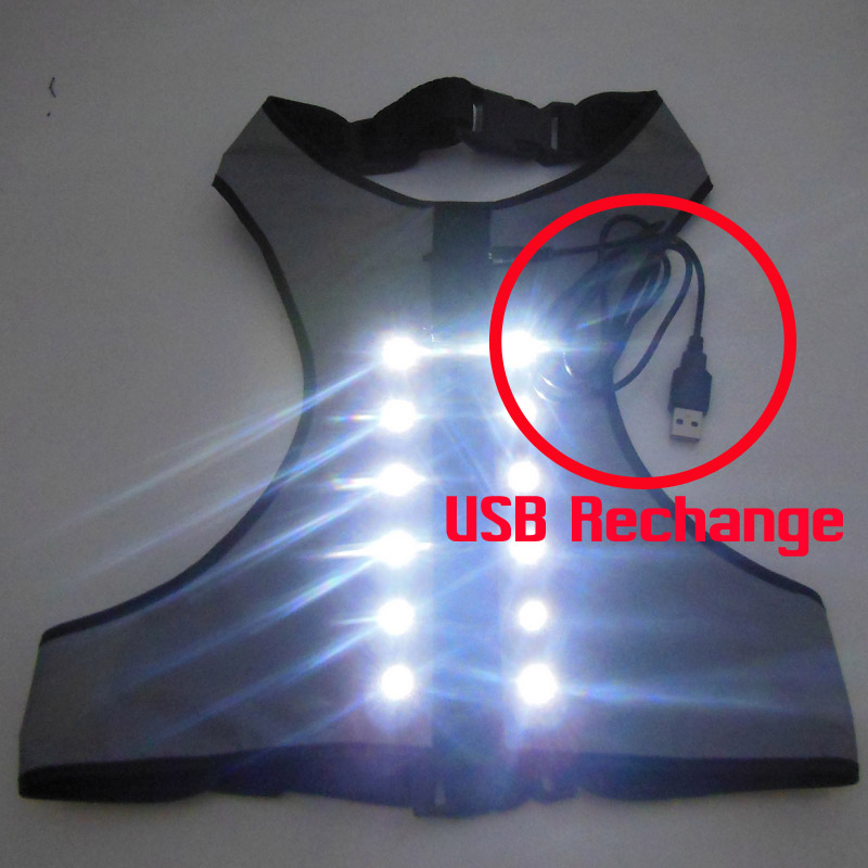 usb充電式8色反射発光ペットの服犬の服犬の服を導いた問屋・仕入れ・卸・卸売り