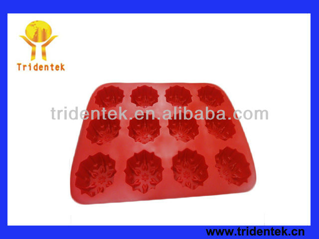 Non-stick snowflake shape silicon mold for flower cake decorating