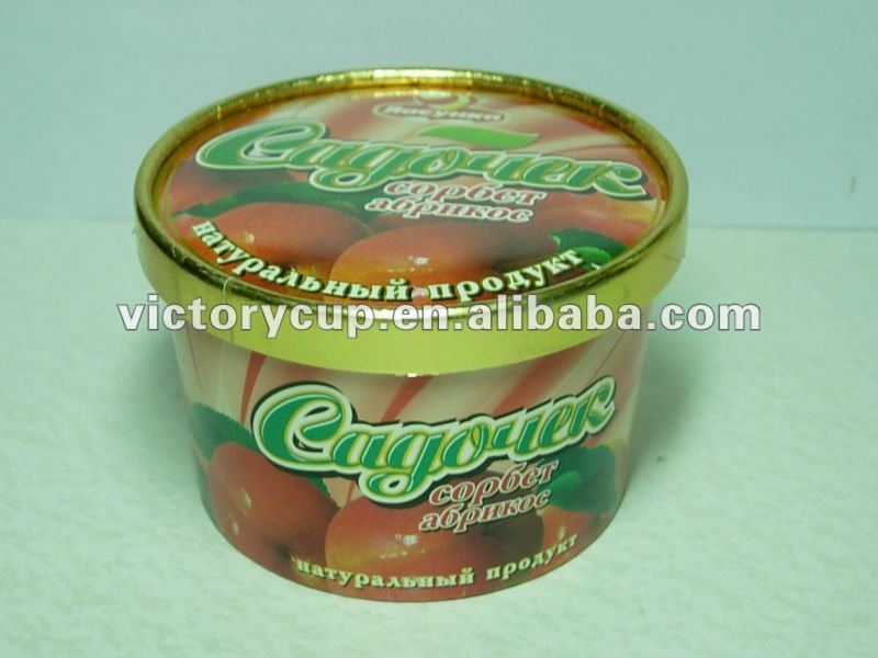 ice cream cup with paper lid