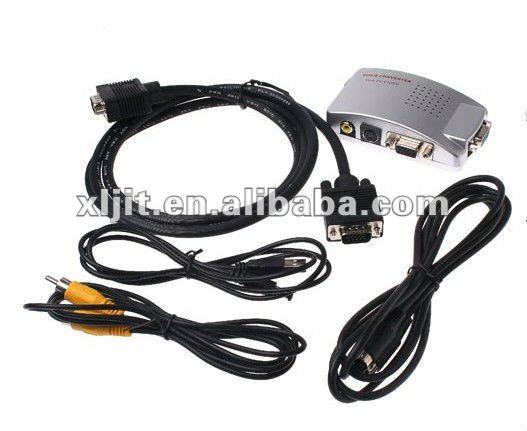 PC VGA to TV AV Composite Yellow RCA S-Video Converter Box for Laptop Notebook