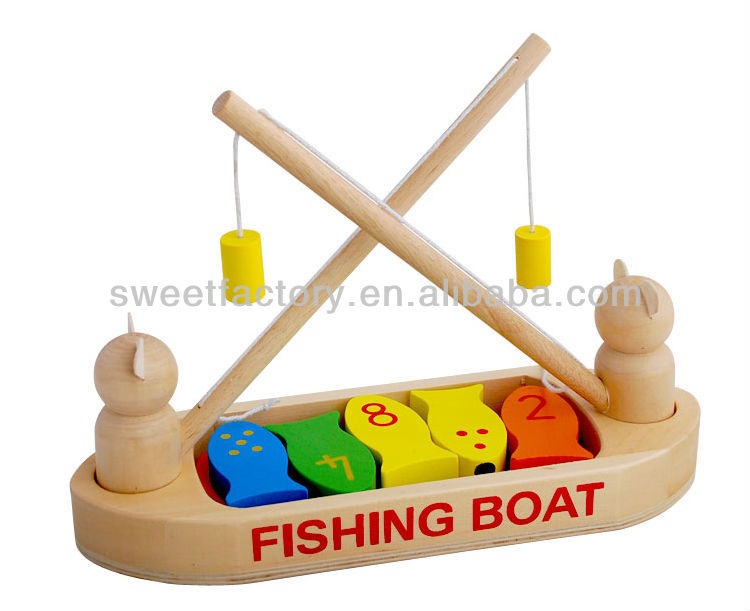 Wooden magnetic fishing boat educational toy, View Wooden fishing toy 