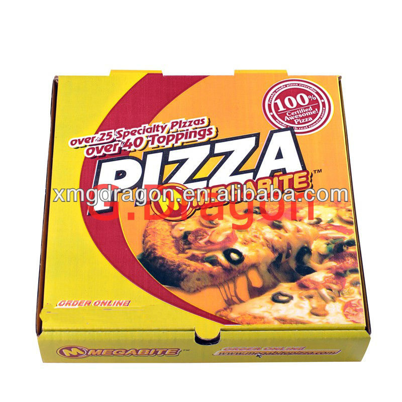 Customized Logo 1-4colors printed 7-25" E-flute/B-flute pizza box