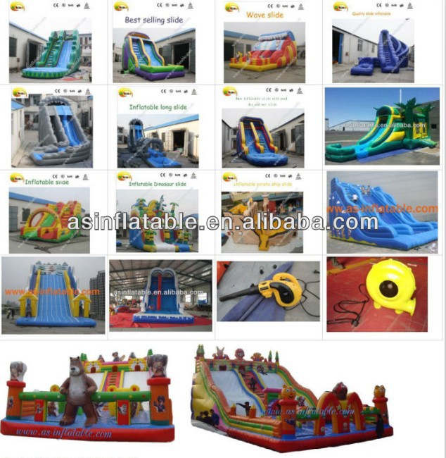 Coconut tree inflatable bouncy castle with water slide