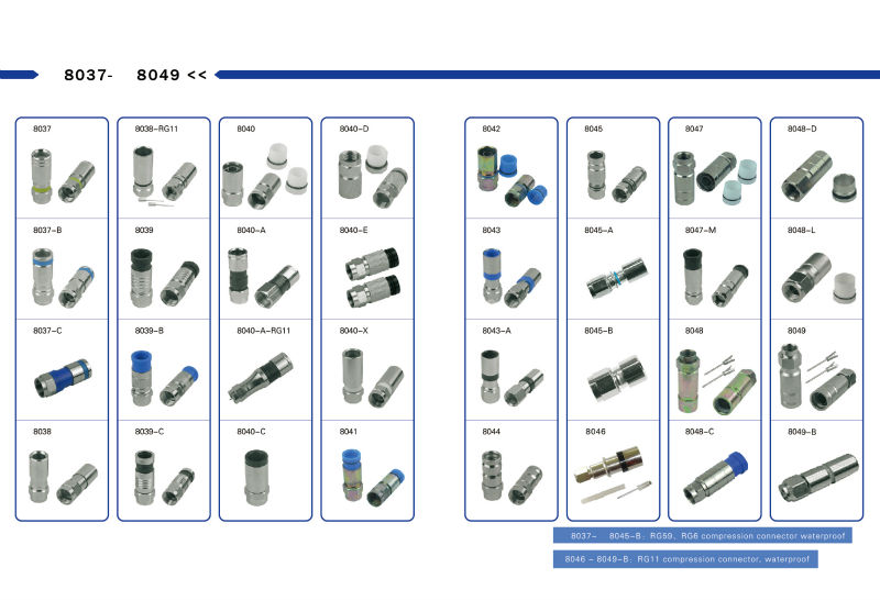 Catvrg6fコネクタ防水/rg6コネクタ/rg6圧縮fコネクタ仕入れ・メーカー・工場