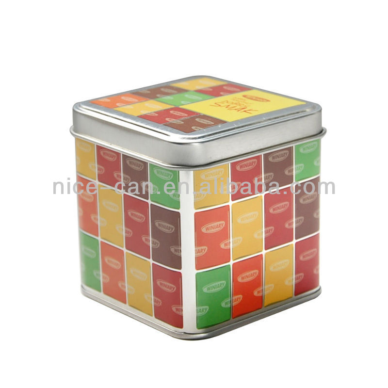 rectangular chocolate candy bar tin box