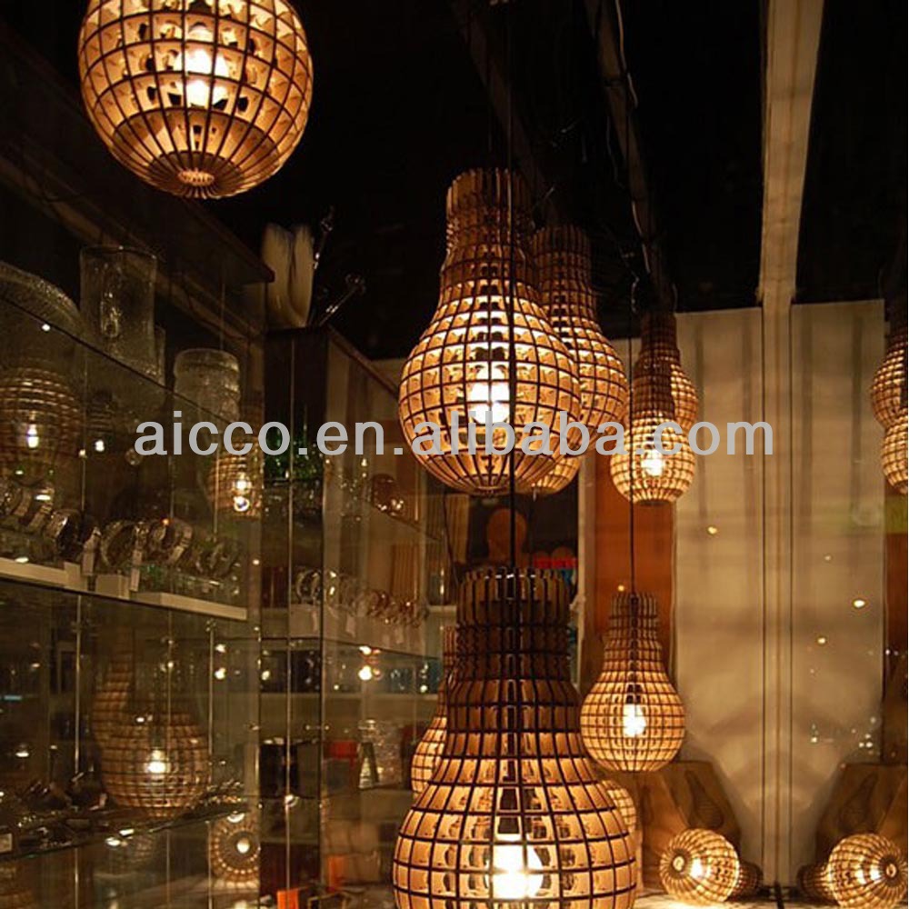 Moderne led houten hanger lichtontwerper verlichting met rode ...