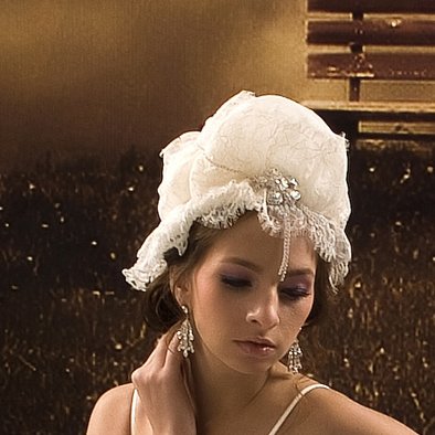 bridal veil wedding dress lace edge embroidery arabic elegant hat