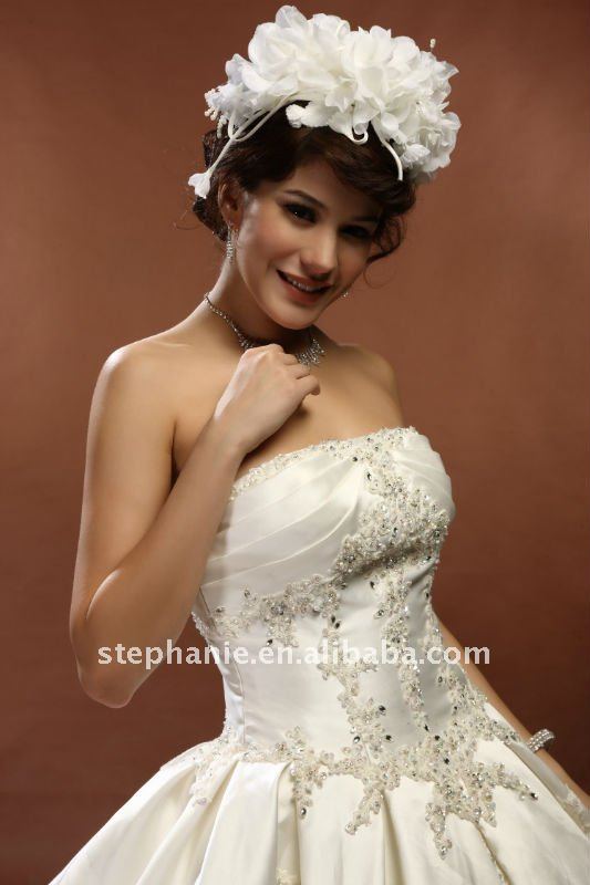 Stephanie Stuning Beads Big Ruffles Ball Grecian Style Wedding Dresses