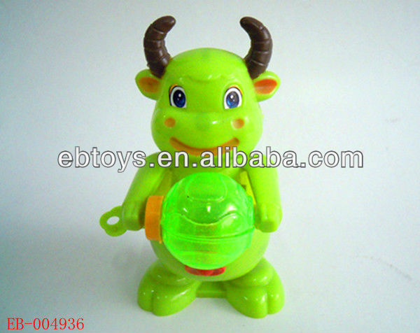 Pull line horse with light toy candy container