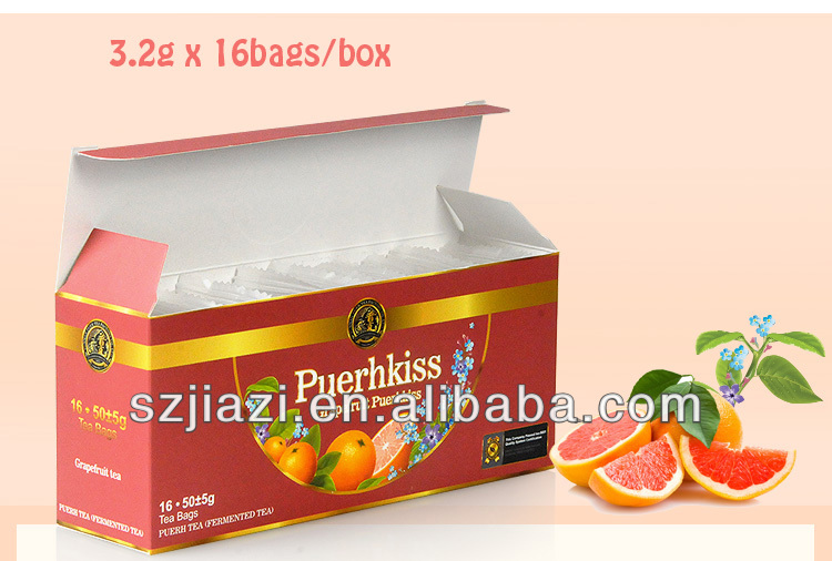 Puer Grapefruit individually wrapped tea bag