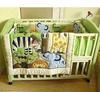 New Boy Baby Crib Bedding Comforter Grass Animals Green Quilt Sheet Bumper Bedskirt 4 items Set Hot