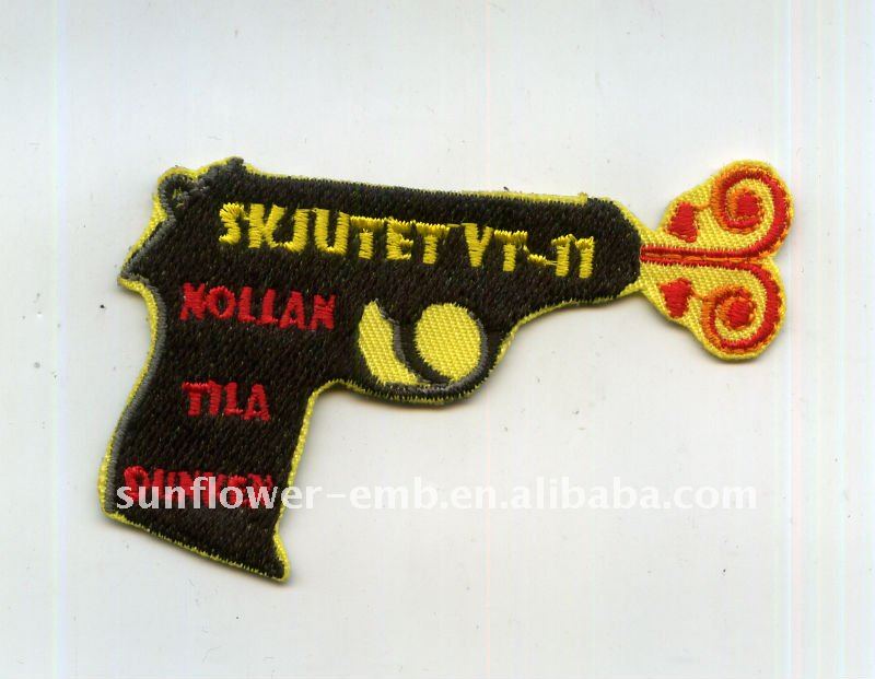 銃レーザーカットと刺繍パッチとフル刺繍仕入れ・メーカー・工場