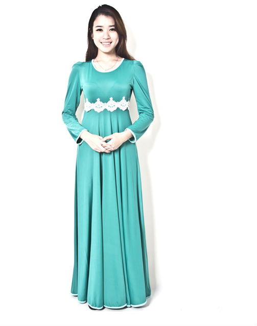 2014 latest design Princess Design With Lace Jubah Dress