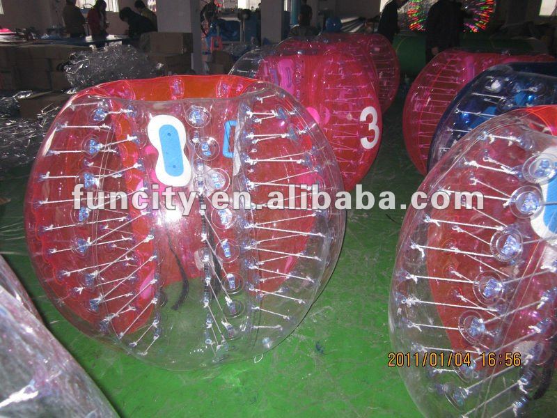 0.8/1.0mm pvc/tpu 1.2/1.5/1.8m size Inflatable Body Bubble Footballs , Human Bumper Balls for Sale