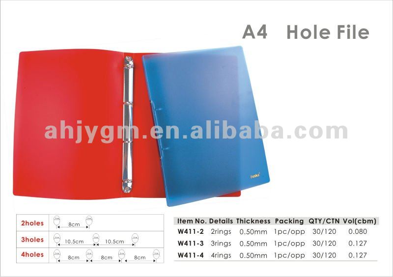 A4透明な色リングファイルFolder/PVCリングファイル問屋・仕入れ・卸・卸売り