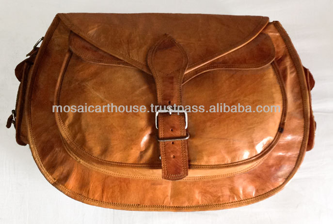 Genuine Leather Ladies Satchels And Handbags With Natural Tan - Buy