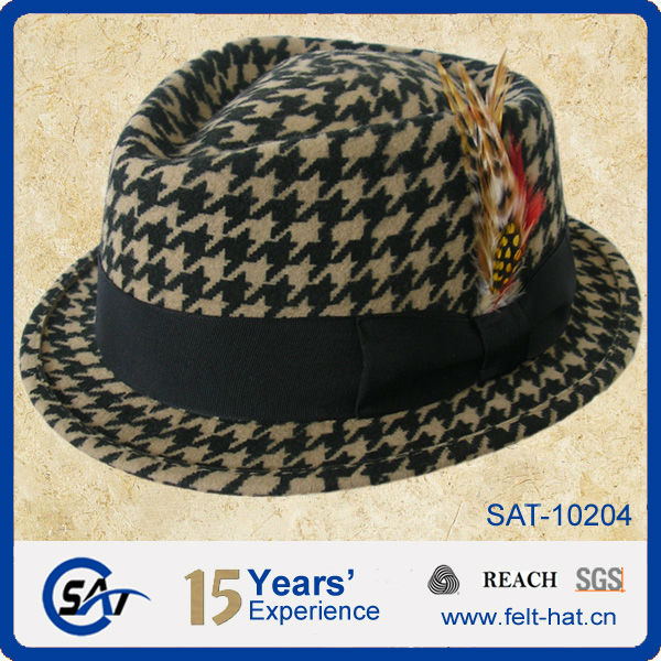 高品質完璧なウールメンズフェドーラ帽子のパターンを感じた問屋・仕入れ・卸・卸売り