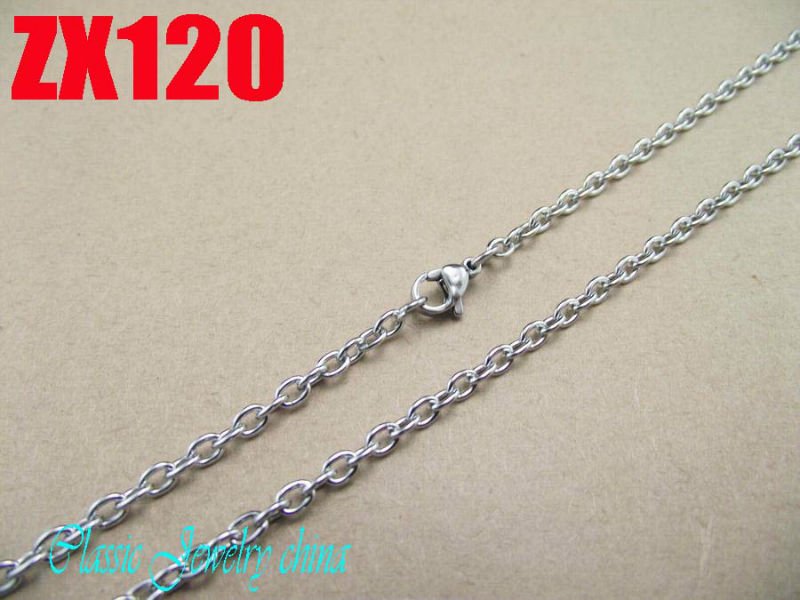 Wholesale - 600mm 23.4Inch 316L stainless steel 3mm open ring elliptic ring chain Jewelry man male necklace chains ZX120