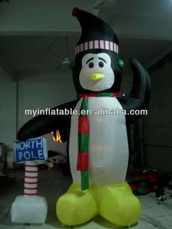 pop-up penguin in snow globe decoration outdoor inflatable