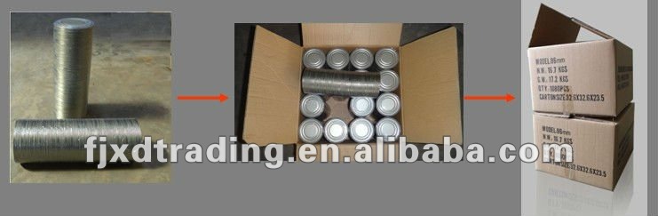 Empty Tin Can with EOE Lid for Mushrooms Sauce