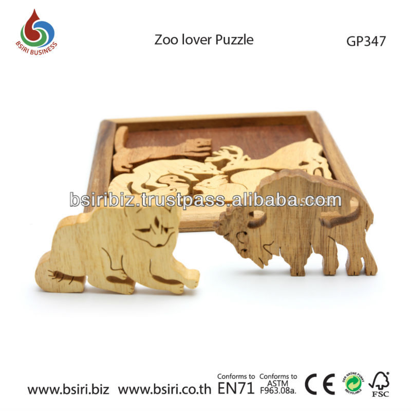 Wooden brain teaser Zoo lover puzzle問屋・仕入れ・卸・卸売り