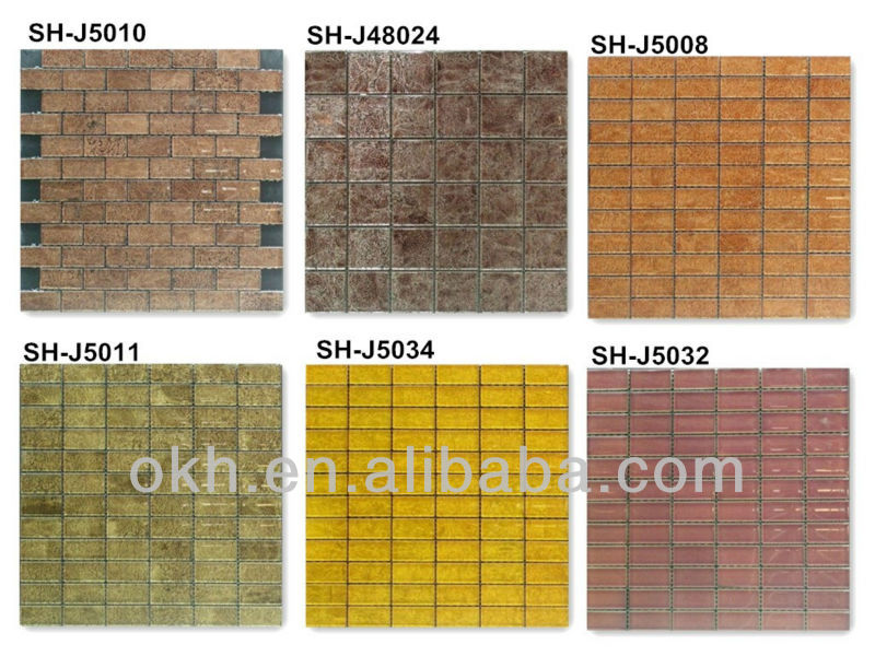 Nice decor gold foil glass mosaic