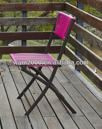 丸籐の庭peスチール折りたたみ椅子のための屋外仕入れ・メーカー・工場