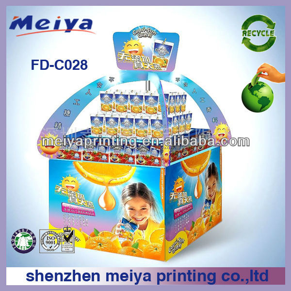 cardboard counter display for candy/chocolate/chewing gum,food floor standing rack