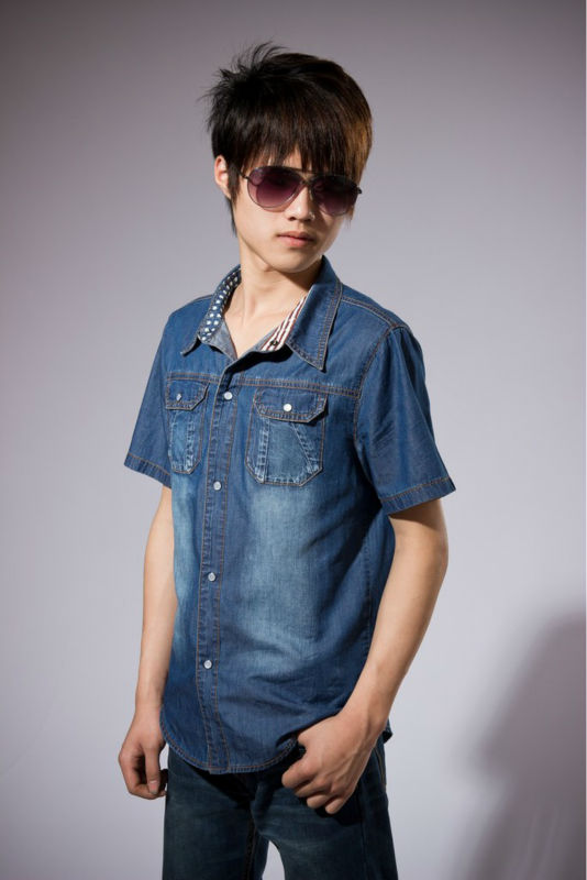 2013 new arrival fashion design cotton fashion men jeans shirts WM003