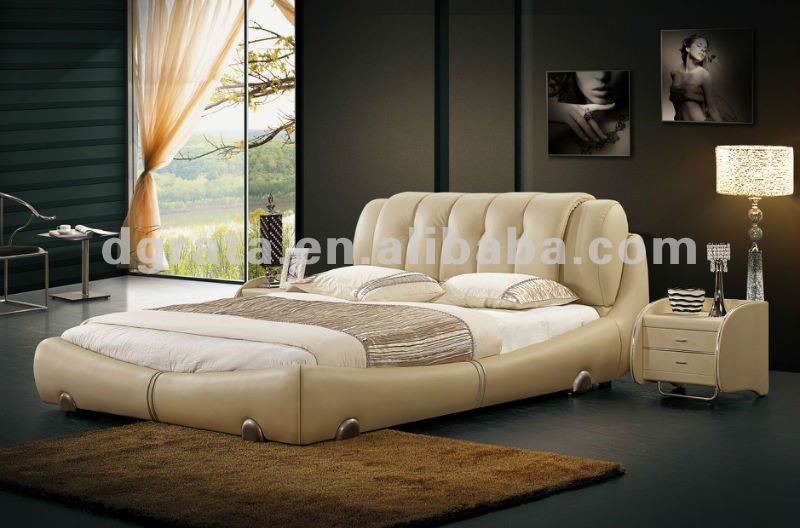 2012 new design modern romantic style bed with thin genuine ...