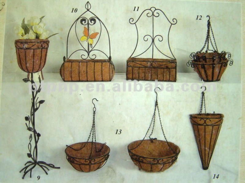 掛かる金網ココヤシはさみ金の装飾的な植物のバスケット問屋・仕入れ・卸・卸売り
