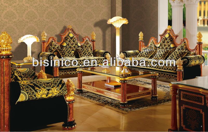 Bisini luxe 24 k plaqué or ensemble de chambre, bronze italien ... Chambre a coucher italienne de luxe