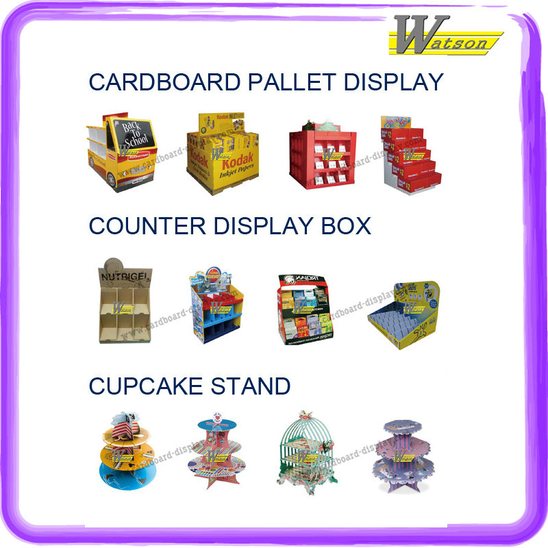 2014 New Product POP Colorful Cardboard Counter Display Box for Chewing Gums