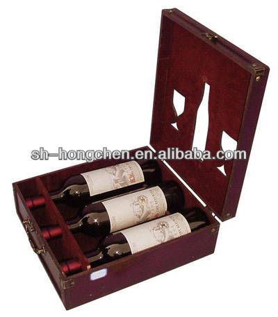 Free Sample High Grade Champagne Single Bottle Wooden Wine Box