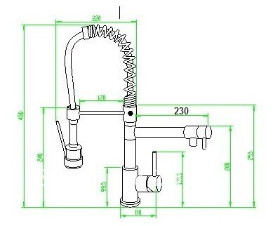 Modern pull out shower spray kitchen tap mixer