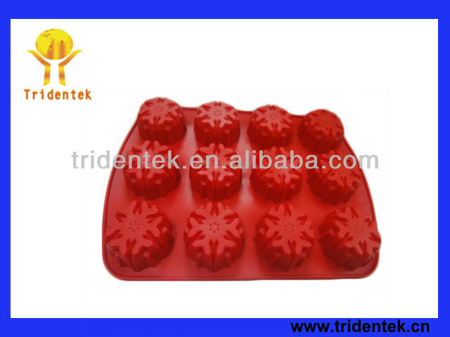 Non-stick snowflake shape silicon mold for flower cake decorating