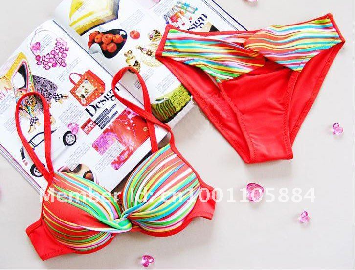 Rainbow Multi Color Striped Bikini_02.jpg