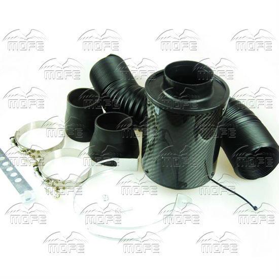 Universal 76MM 3 inch Black Carbon Fiber Cold Air Intake Pipe Filter Kit With Flexible Pipe DSC_1634